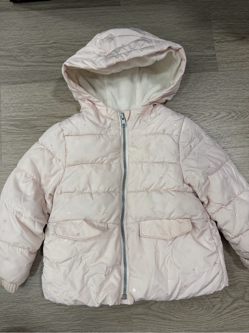 Old Navy Kids Hooded Puffer Jacket Light Pink